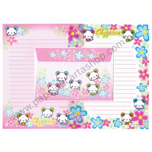 Ano 2002. Conjunto de Papel de Carta Chuppies CH Sanrio