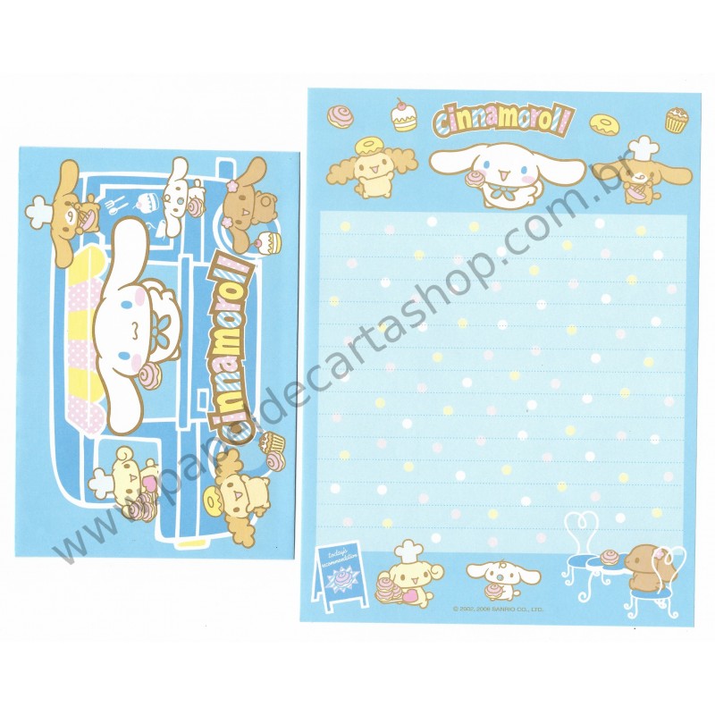 Ano 2006. Conjunto de Papel de Carta Cinnamoroll Prancheta Sanrio