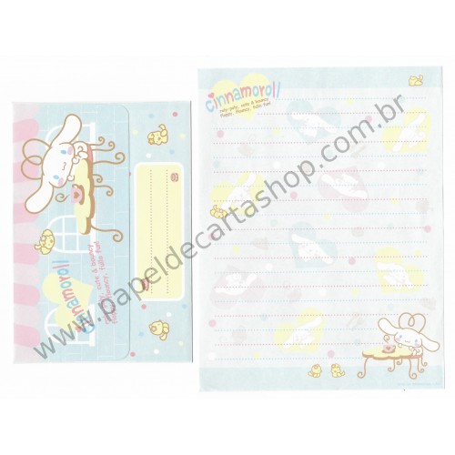 Ano 2004. Conjunto de Papel de Carta Cinnamoroll Cafe Vd Sanrio