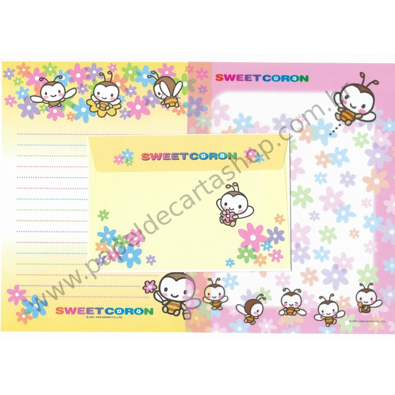 Ano 2002. Conjunto de Papel de Carta Sweetcoron SW Sanrio