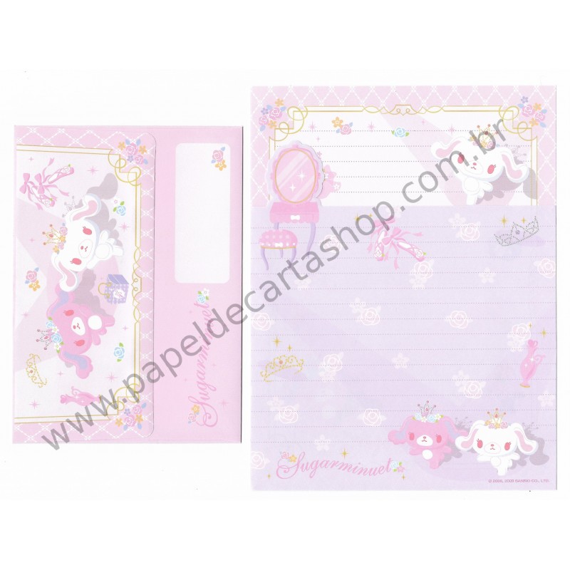 Ano 2009. Conjunto de Papel de Carta Sugarminuet Sanrio