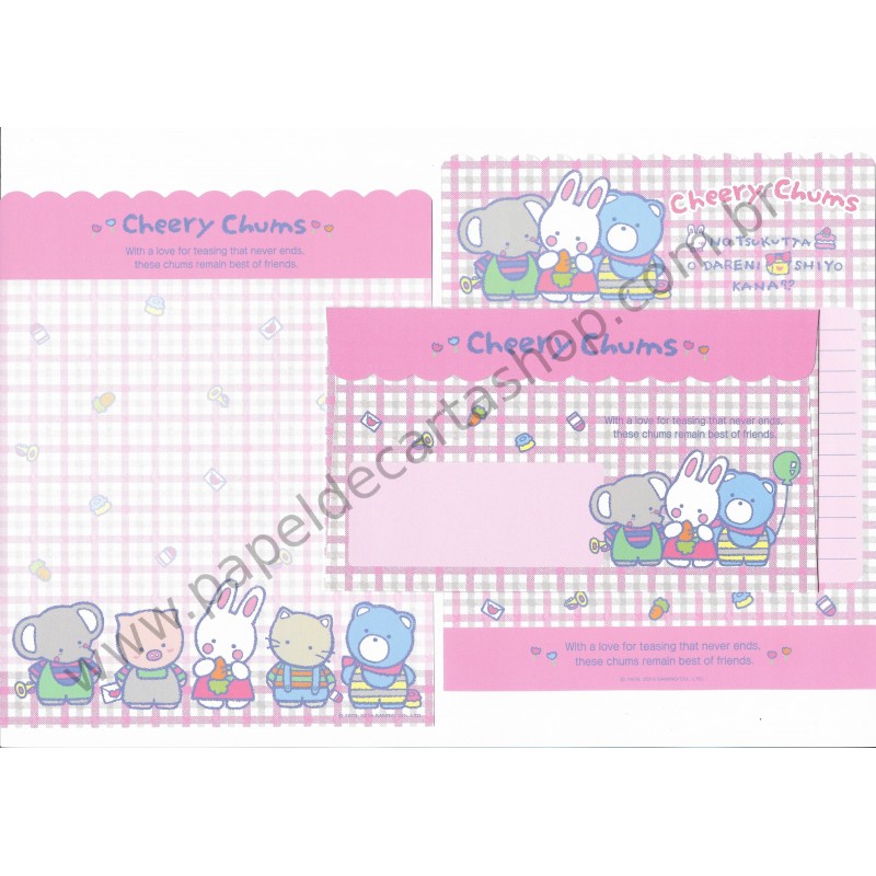 Ano 2015. Conjunto de Papel de Carta Cheery Chums My Lovely 80s Sanrio