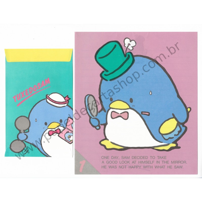 Ano 1984. Coleção de Papel de Carta Tuxedosam Vintage Sanrio