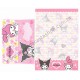 Ano 2006. Conjunto de Papel de Carta My Melody & Kuromi Sanrio