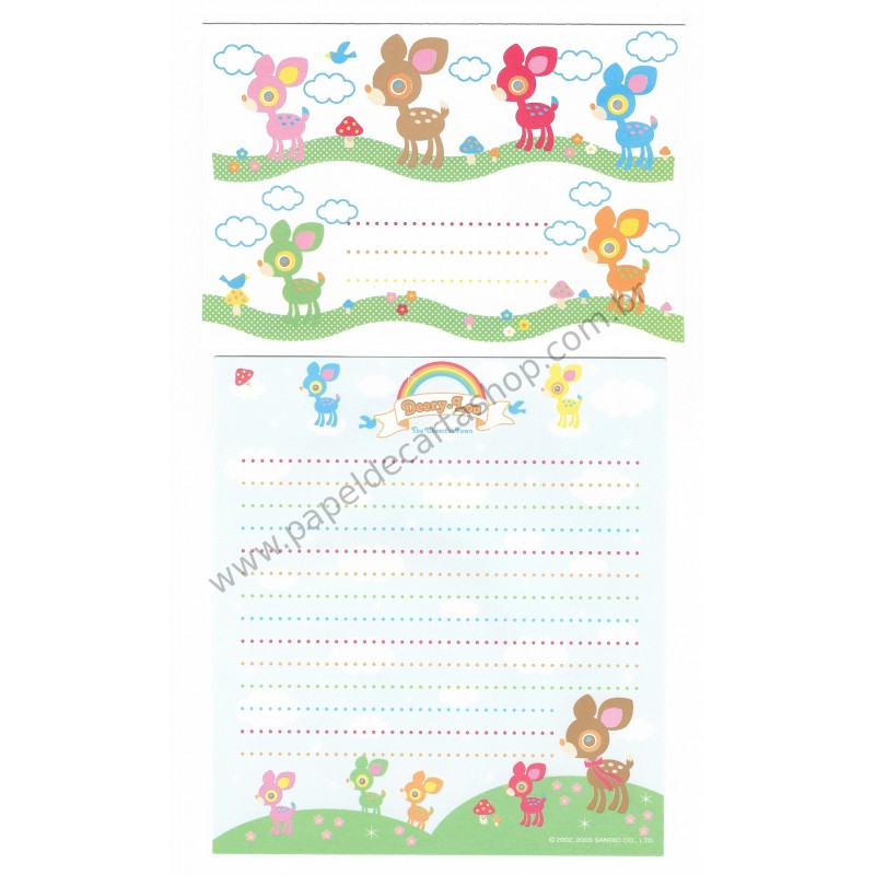 Ano 2003. Conjunto de Papel de Carta Deery-Lou Sanrio