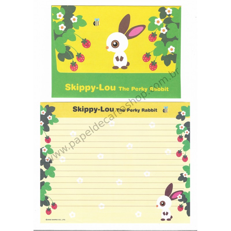 Ano 2002. Conjunto de Papel de Carta Skippy-Lou Sanrio