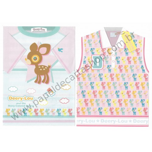 Ano 2003. Conjunto de Papel De Carta Deery-Lou T-Shirt Sanrio