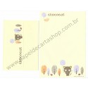 Ano 2005. Conjunto de Papel de Carta CHOCOCAT (AM 02) Sanrio