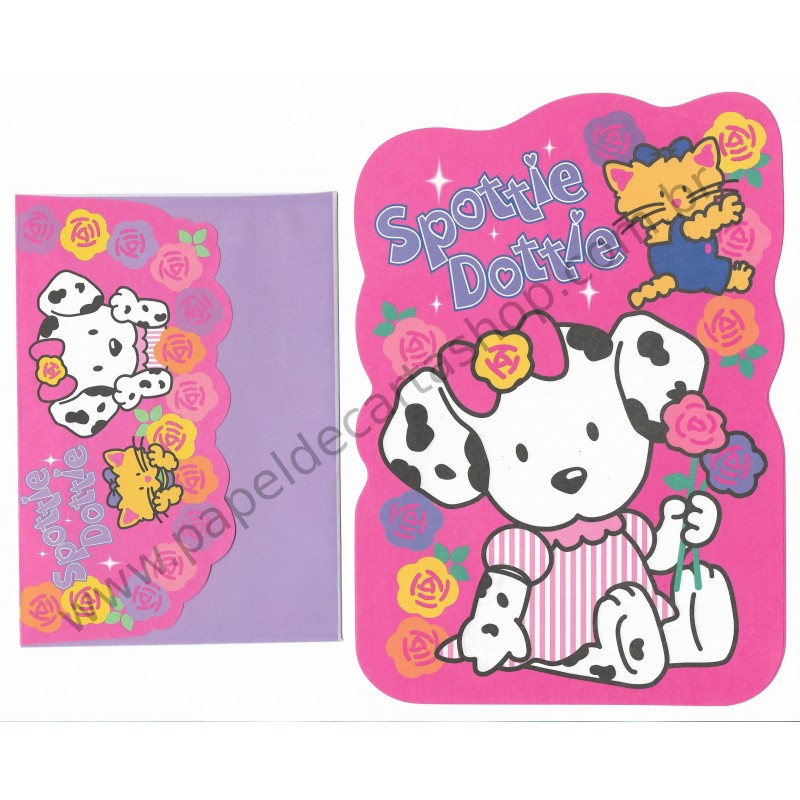 Ano 1999. Conjunto de Papel de Carta Spottie Dottie Vintage Sanrio