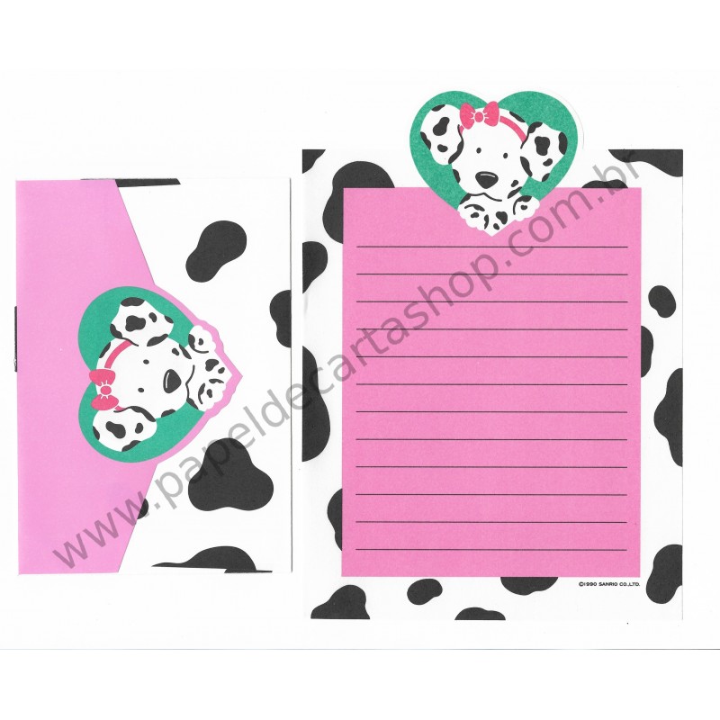 Ano 1990. Conjunto de Papel de Carta Spottie Dottie Sanrio