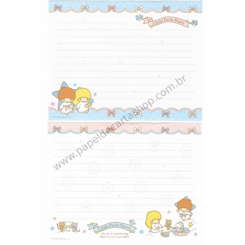 Ano 2006. Conjunto de Papel de Carta Little Twin Stars Sanrio