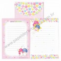 Ano 1998. Conjunto de Papel de Carta PQ Little Twin Stars Antigo (Vintage) Sanrio