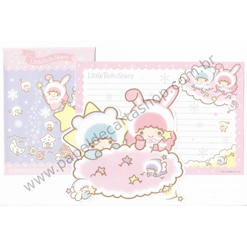 Ano 2010. Conjunto de Papel de Carta Little Twin Stars Sanrio