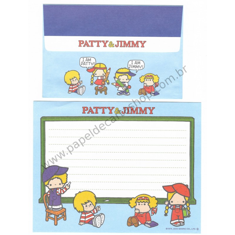 Ano 2003. Conjunto de Papel de Carta Patty & Jimmy Hello Sanrio