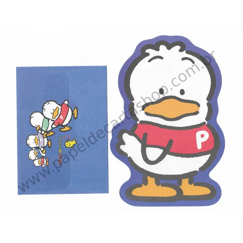 Ano 1994. Conjunto de Papel de Carta Pekkle Die Cut Antigo (Vintage) Sanrio