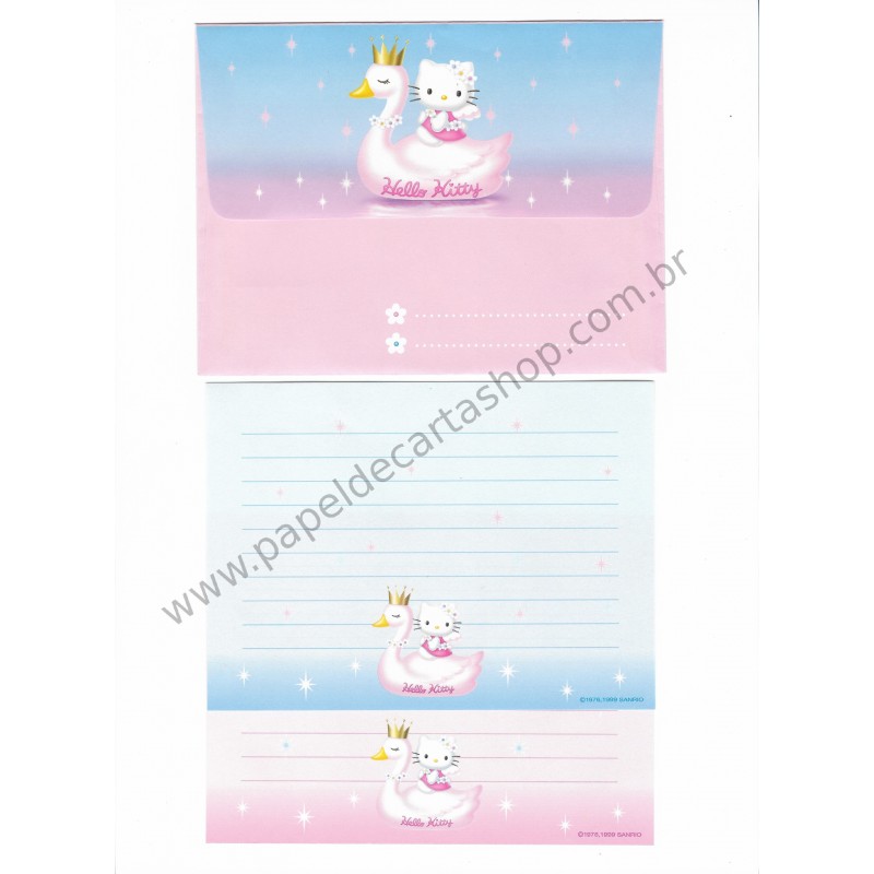 Ano 1999 Conjunto Papel de Carta Hello Kitty 25th Anniversary Sanrio 