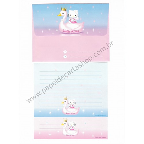 Ano 1999 Conjunto Papel de Carta Hello Kitty 25th Anniversary Sanrio 