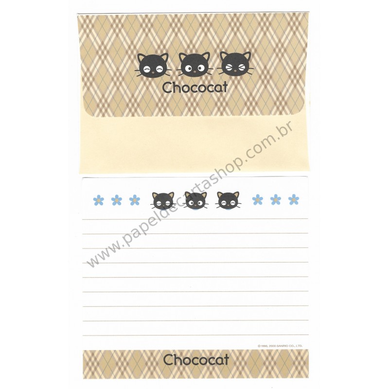 Ano 2000. Conjunto de Papel de Carta Chococat Dupla 2 Antigo (Vintage) Sanrio