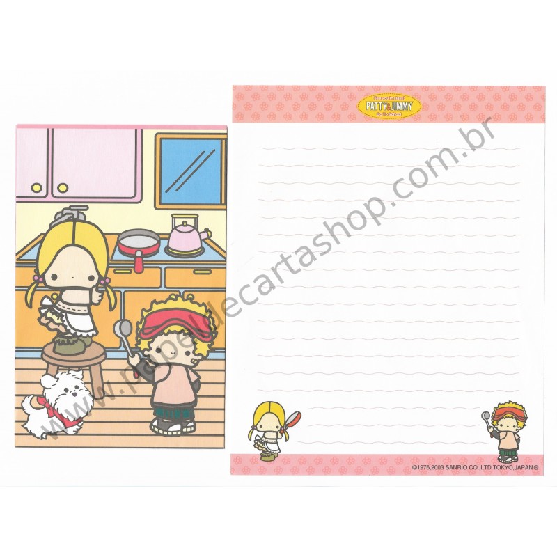 Ano 2003. Conjunto de Papel de Carta Patty & Jimmy RS Sanrio