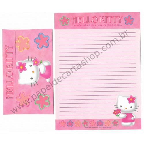 Ano 1999. Conjunto de Papel de Carta Hello Kitty Sanrio