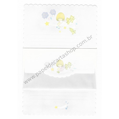 Conjunto de Papel de Carta Antigo (Vintage) Arisu No Heya (Lilás)