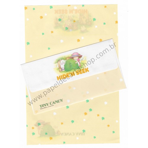 Conjunto de Papel de Carta Vintage Tiny Candy Hide'n Seek CAM Gakken