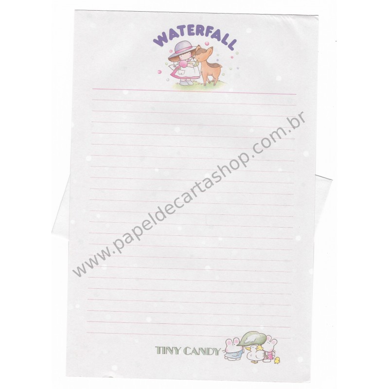 Conjunto de Papel de Carta Vintage Tiny Candy Waterfall CRS Gakken