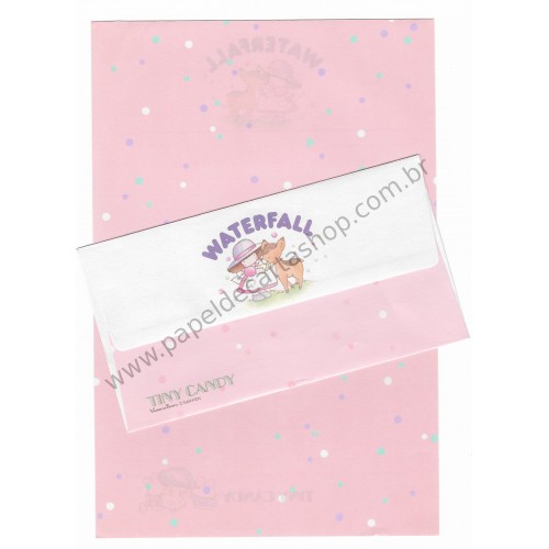 Conjunto de Papel de Carta Vintage Tiny Candy Waterfall CRS Gakken