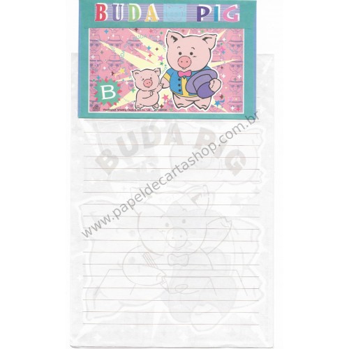 Conjunto de Papel de Carta Antigo (Vintage) Buda Pig RS Wealthyluck