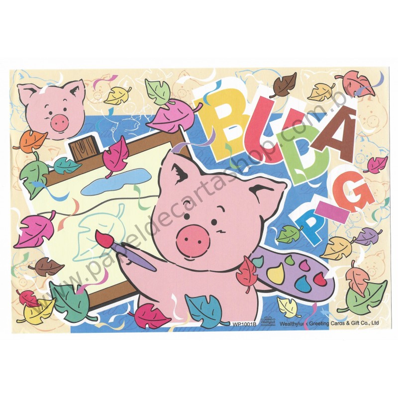 Conjunto de Papel de Carta Antigo (Vintage) Buda Pig AM Wealthyluck