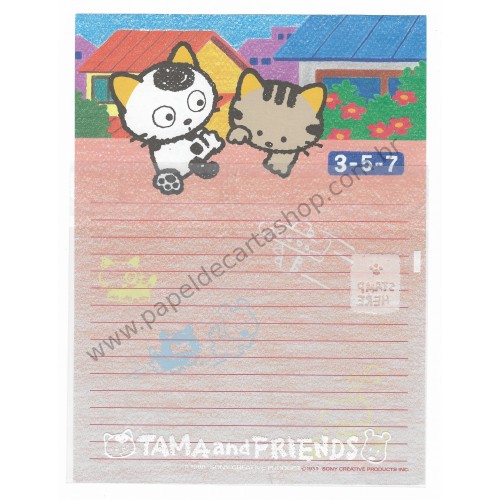 Ano 1990. Conjunto de Papel de Carta Antigo Tama & Friends Sony