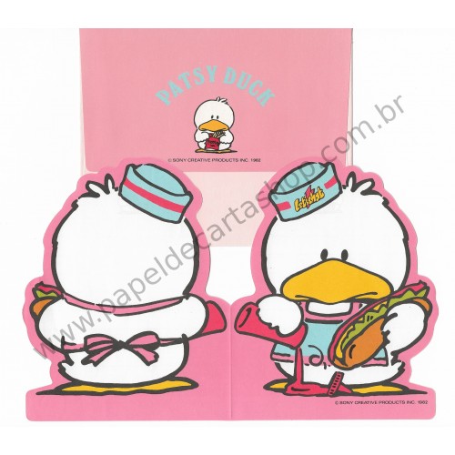 Ano 1982. Conjunto de Papel de Carta Antigo (Vintage) Patsy Duck - Sony