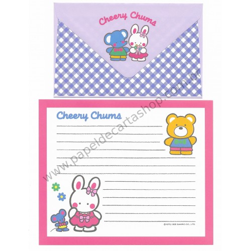 Ano 1995. Conjunto de Papel de Carta Cheery Chums CLL Sanrio