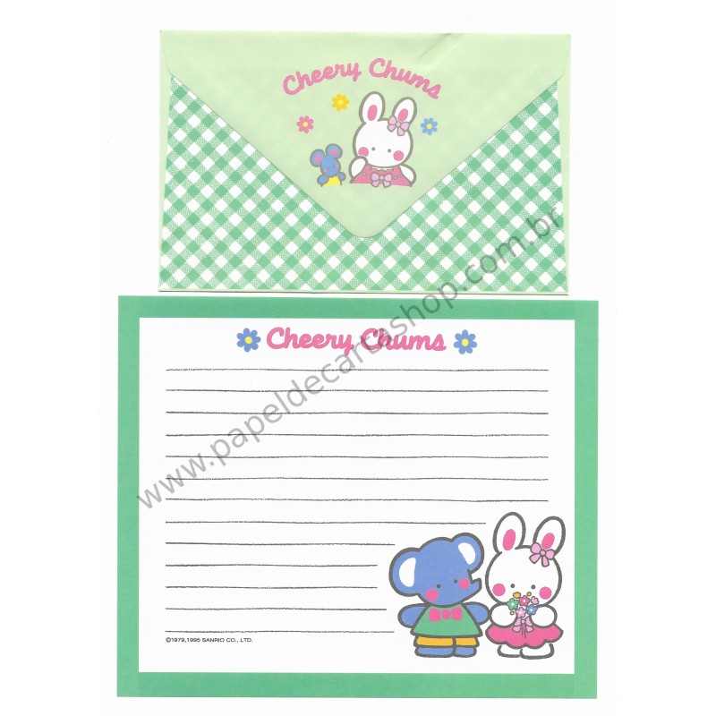 Ano 1995. Conjunto de Papel de Carta Cheery Chums CVD Sanrio