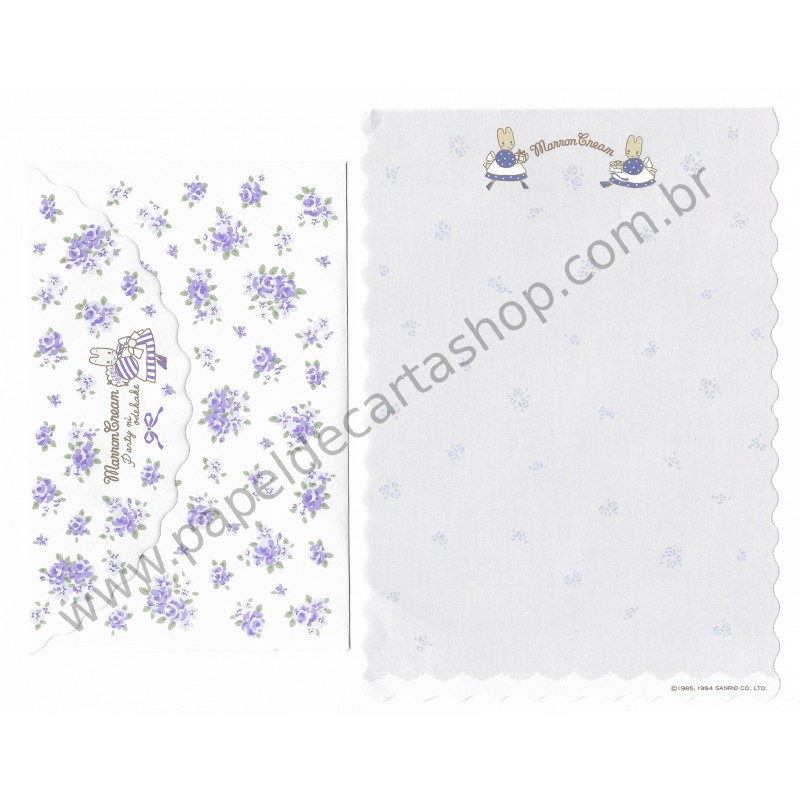 Ano 1994. Conjunto de Papel de Carta Marron Cream PLL Vintage Sanrio