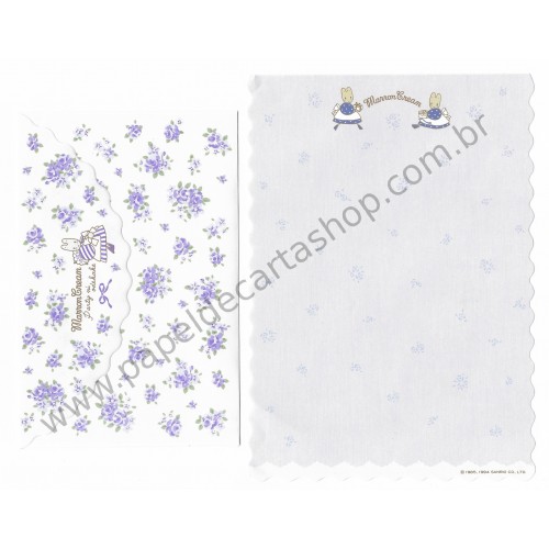 Ano 1994. Conjunto de Papel de Carta Marron Cream PLL Vintage Sanrio