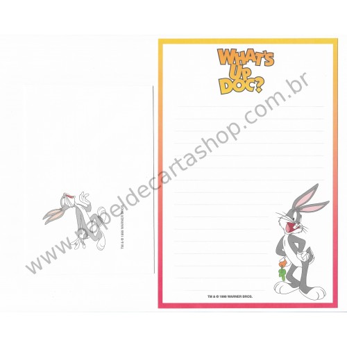 Conjunto de Papel de Carta Antigo Importado Looney Tunes Pernalonga