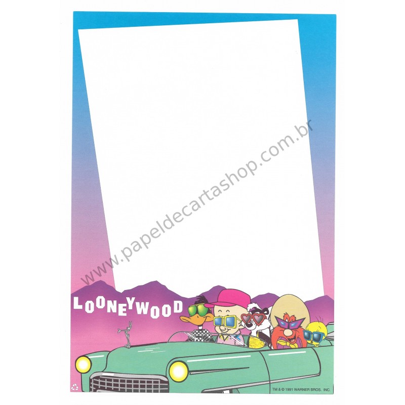 Papel de Carta Antigo Importado Looney Tunes