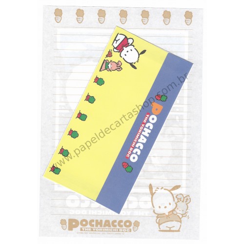 Ano 1997. Conjunto de Papel de Carta Pochacco G Vintage Sanrio