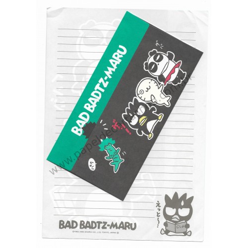 Ano 1995. Conjunto de Papel de Carta Badtz-Maru Vintage G Sanrio