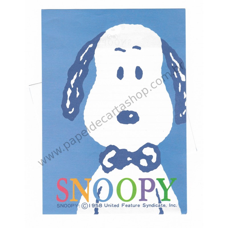 Conjunto de Papel de Carta Snoopy Antigo (Vintage) - Blue - Peanuts