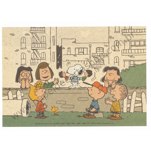 Conjunto de Papel de Carta Snoopy & Friends On the Street Antigo (Vintage) - Peanuts