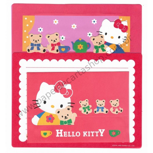 Ano 1995. Kit 3 Conjuntos de Papéis de Carta Hello Kitty Sanrio