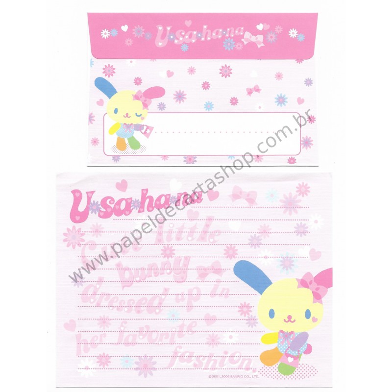 Ano 2006. Conjunto de Papel de Carta U*sa*ha*na - Sanrio