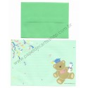 Ano 1989 Conjunto de Papel de Carta Bear Tin Graduation Vintage Sanrio