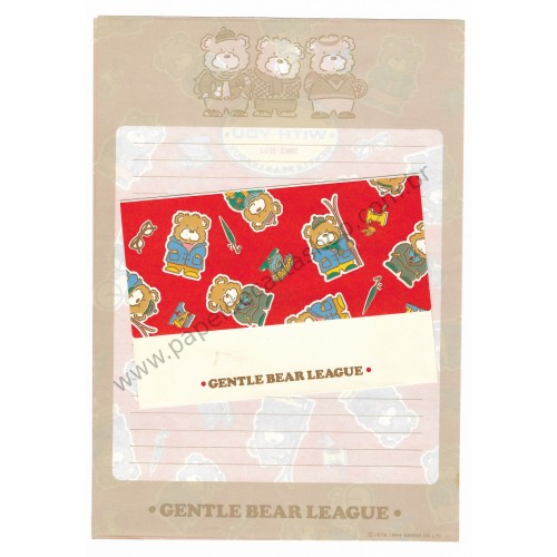 Ano 1984. Conjunto de Papel de Carta Gentle Bear League CVM Sanrio