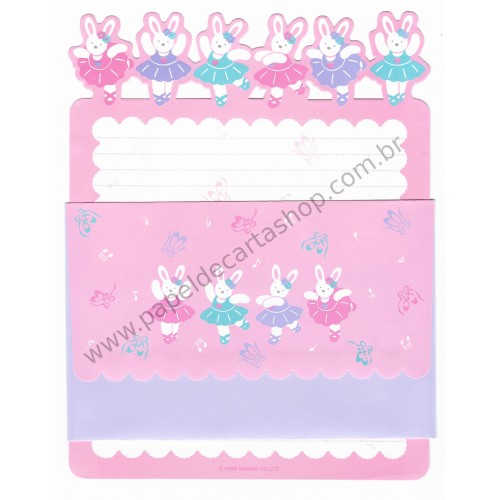 Ano 1988. Conjunto de Papel de Carta Antigo (Vintage) Sanrio