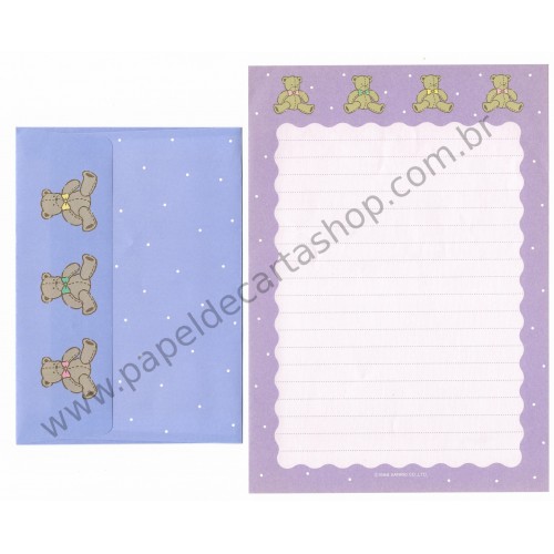 Ano 1988. Conjunto de Papel de Carta Tweedle Dee Dee Bear Sanrio