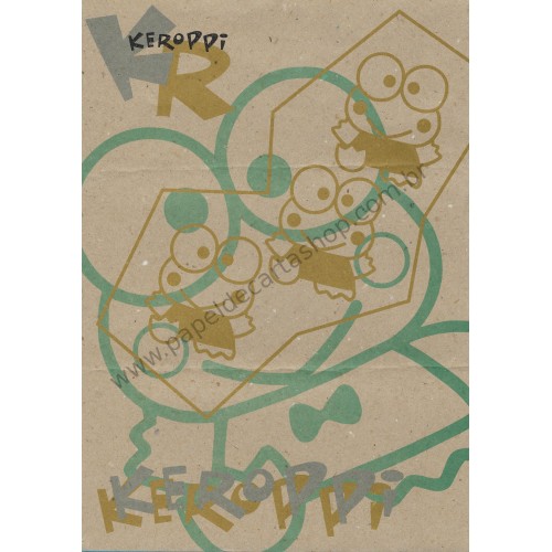 Ano 1996. Conjunto de Papel de Carta Keroppi Kraft A4 Vintage Sanrio