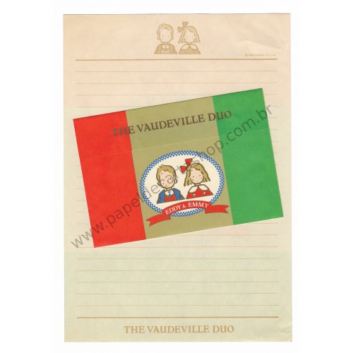 Ano 1983. Conjunto de Papel de Carta Vaudeville Duo Sanrio
